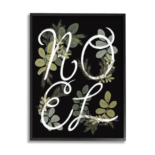 Stupell Industries Noel Intertwined Botanical Leaves Framed Giclee Art
